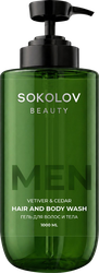 Гель для волос и тела мужской SOKOLOV Vetiver&Cedar, 1000мл, изображение