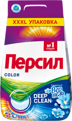 Стиральный порошок для цветного белья ПЕРСИЛ Color Свежесть от ВЕРНЕЛЬ, автомат, 6кг, крупный план