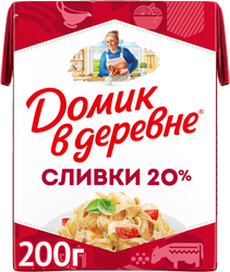 Сливки стерилизованные ДОМИК В ДЕРЕВНЕ 20%, без змж, 200г, фотография