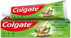 Зубная паста COLGATE Лечебные травы с натуральными ингредиентами для здоровья зубов и десен, 100мл, крупный план