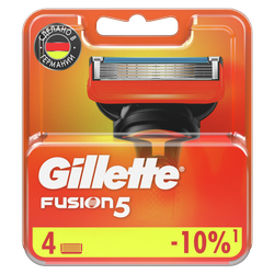 Кассеты сменные для бритья GILLETTE Fusion5, 4шт, фото