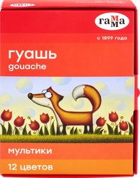 Краски гуашевые МУЛЬТИКИ 12 цветов, Арт. 221032, детальное фото