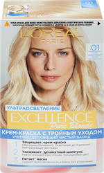 Краска для волос EXCELLENCE 01 Суперосветляющий русый натуральный, 176мл, изображение