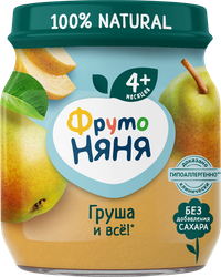 Изображение товара Пюре фруктовое ФРУТОНЯНЯ Груша, с 4 месяцев, 100г