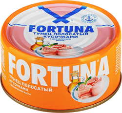 Тунец FORTUNA кусочки в масле, 185г, детальное фото