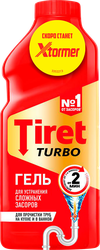 Гель для удаления засоров в канализационных трубах TIRET Turbo, 500мл, картинка