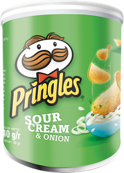 Чипсы картофельные PRINGLES Сметана и лук, 40г, крупный план