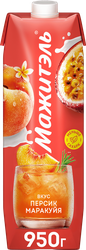 Напиток сывороточно-молочный МАЖИТЭЛЬ Персик, маракуйя 0,05%, без змж, 950г, крупный план