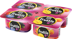 Продукт йогуртный FRUTTIS Суперэкстра Абрикос, манго/Лесные ягоды 8%, без змж, 115г, картинка