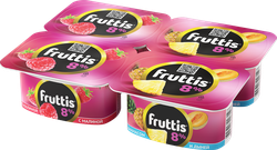 Продукт йогуртный FRUTTIS Суперэкстра Малина/Ананас, дыня 8%, без змж, 115г, детальное фото
