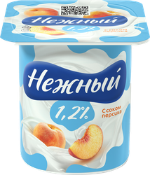 Продукт йогуртный CAMPINA Нежный с соком персика 1,2%, без змж, 100г, вид