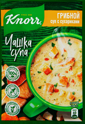 Суп KNORR Чашка супа Грибной суп с сухариками, 15,5г, вид