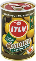 Оливки с косточкой ITLV зеленые, 300г, фотография