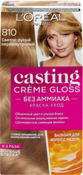 Краска-уход для волос CASTING CREME GLOSS 810 Перламутровый русый, без аммиака, 180мл, крупный план