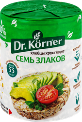 Хлебцы DR KORNER Семь злаков хрустящие, 100г, крупный план