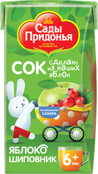 Сок САДЫ ПРИДОНЬЯ Яблоко, шиповник, с 6 месяцев, 125мл, фото