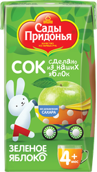 Сок САДЫ ПРИДОНЬЯ Зеленое яблоко, с 4 месяцев, 125мл, фото