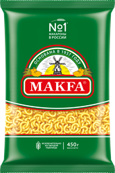 Изображение товара Макароны MAKFA Рожки гладкие высший сорт, 450г