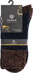 Носки плюшевые мужские OEMEN р. 25–31, серые с узором, Арт. PM356-3, крупный план