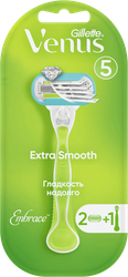 Бритва женская GILLETTE Venus Embrace, с 2 сменными кассетами, крупный план