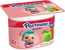 Йогурт для детей РАСТИШКА Яблоко, груша 3%, без змж, 110г, детальное фото