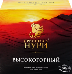 Чай черный ПРИНЦЕССА НУРИ Высокогорный байховый, 100пак, фото