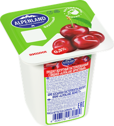 Продукт йогуртный EHRMANN Alpenland Вишня, нектарин, дикий апельсин 0,3%, без змж, 95г, изображение
