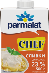 Крем сливочный PARMALAT Сливки для соуса 23%, без змж, 500г, крупный план