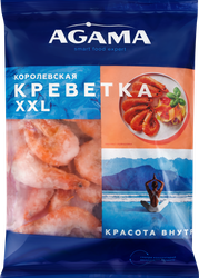 Креветки Королевские варено-мороженые AGAMA XXL неразделанные 41/50, 700г, изображение