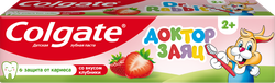 Зубная паста детская COLGATE Доктор Заяц со вкусом клубники, защита от кариеса с фторидом, с 2 лет, 50мл, вид