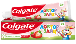 Зубная паста детская COLGATE Доктор Заяц со вкусом клубники, защита от кариеса с фторидом, с 2 лет, 50мл, вид