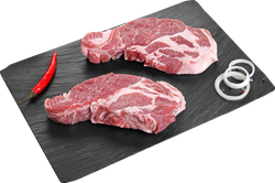 Котлета из свиной шеи ЛЕНТА FRESH, весовая, крупный план