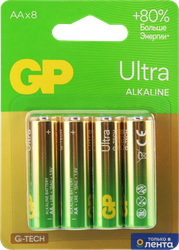 Батарейки алкалиновые GP Ultra Alkaline AА, 8шт, картинка
