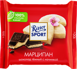 Изображение товара Шоколад темный RITTER SPORT с благородным марципаном, 100г