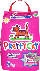 Наполнитель бентонитовый для туалета домашних животных PRETTYCAT комкующийся, 5кг, картинка