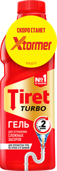 Гель для удаления засоров в канализационных трубах TIRET Turbo, 1л, вид