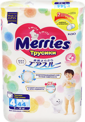 Подгузники-трусики MERRIES L 9–14кг, 44шт, изображение