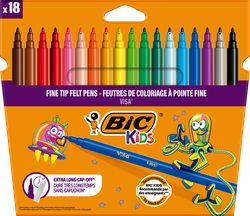 Фломастеры BIC Kids Visa, 18шт, крупный план