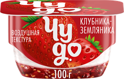 Десерт творожный ЧУДО Творожок взбитый двухслойный Клубника, земляника 4%, без змж, 100г, фото
