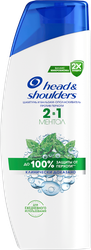 Шампунь-бальзам HEAD&SHOULDERS 2в1 Ментол, против перхоти, 200мл, крупный план
