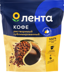 Кофе растворимый ЛЕНТА сублимированный, 450г, детальное фото