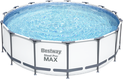Изображение товара Бассейн каркасный BESTWAY Steel Pro Max 16015л 457х122см, с фильтром- насосом, лестницей и тентом,Арт. 56438