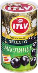 Маслины без косточки ITLV Selecto черные, 350г, вид