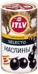 Маслины с косточкой ITLV Selecto черные, 350г, фото