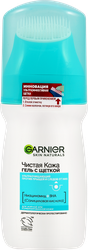 Гель для умывания GARNIER Чистая кожа Актив с салициловой кислотой против прыщей с щеткой Эксфопро, 150мл, крупный план