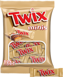 Конфеты TWIX Minis с печеньем и карамелью, покрытые молочным шоколадом, 184г, изображение