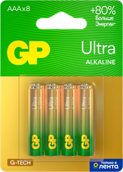 Батарейки алкалиновые GP Ultra Alkaline AАA, 8шт, детальное фото