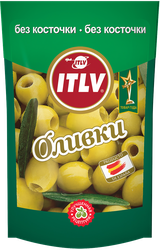 Изображение товара Оливки без косточки ITLV зеленые, 195г