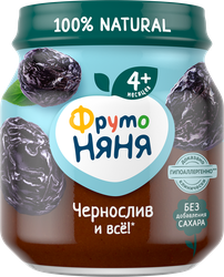 Пюре фруктовое ФРУТОНЯНЯ Чернослив, с 4 месяцев, 100г, детальное фото