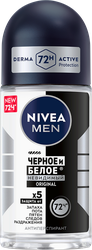 Дезодорант-антиперспирант роликовый мужской NIVEA Черное и Белое Невидимая защита для тела, 50мл, картинка